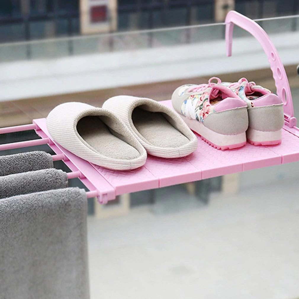 Multi - function Hanging Window Sill Drying Rack Easy Folding Drying Rack Balcony Retractable Drying Shoe Rack - infinityexculsivestore.com