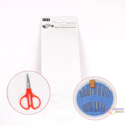 Sewing kit with thread, needles, and tools