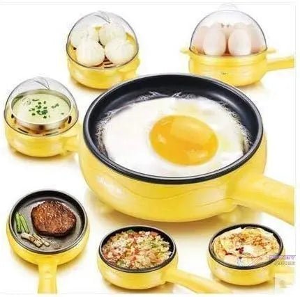 Multi functional Electric 2 in 1 Egg Frying Pan with Egg Boiler Machine Measuring Cup with Handle - infinityexculsivestore.com
