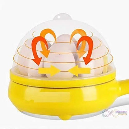 Multi functional Electric 2 in 1 Egg Frying Pan with Egg Boiler Machine Measuring Cup with Handle - infinityexculsivestore.com