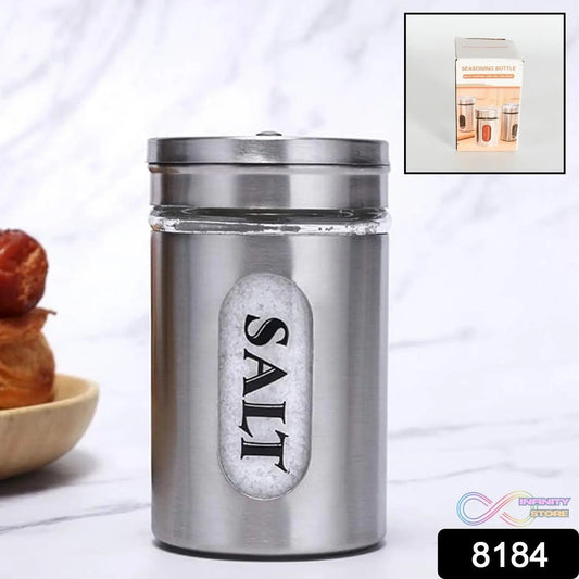 Multi - purpose Seasoning Bottle, Salt and Pepper Shakers Stainless Steel and Glass Set with Adjustable Pour Holes For Home Cooking Picnic, Camping Ration Salt Shakers (1 Pc) - infinityexculsivestore.com