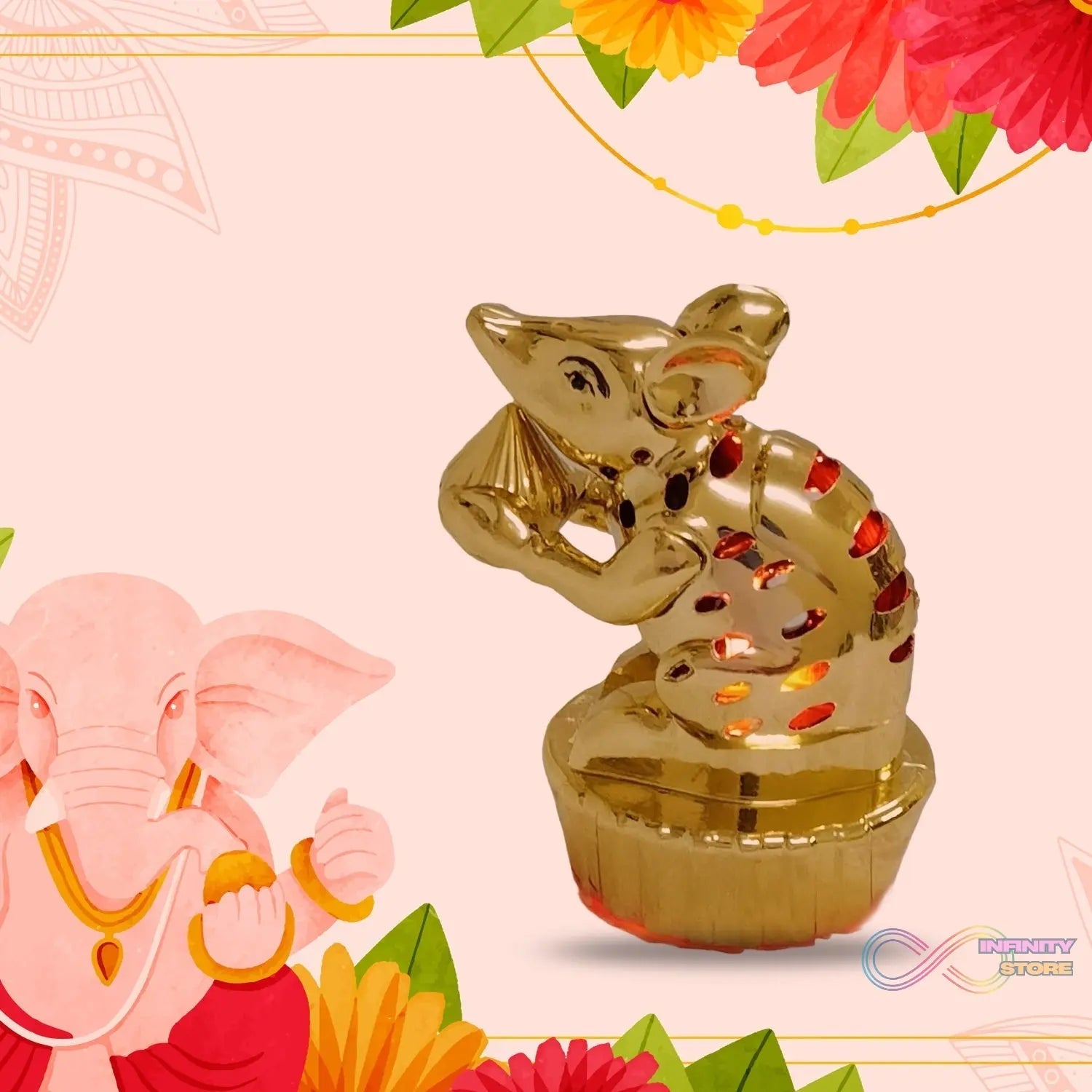 Multicolour LED Mushak / LED Mooshak for Ganpati Decorations (1 Pc) - infinityexculsivestore.com