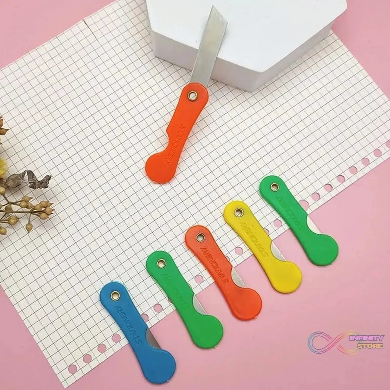 Multicolour Mini Paper Cutter Knife Pencil Knife (Pack of 12) - infinityexculsivestore.com