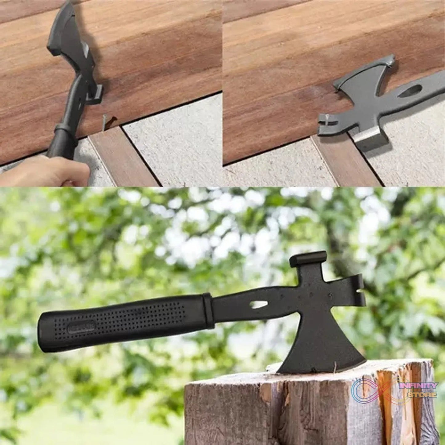 Multifunction Axe 3 in 1 Slot Pulls Nails Hammer Tool (1 Pc) - infinityexculsivestore.com