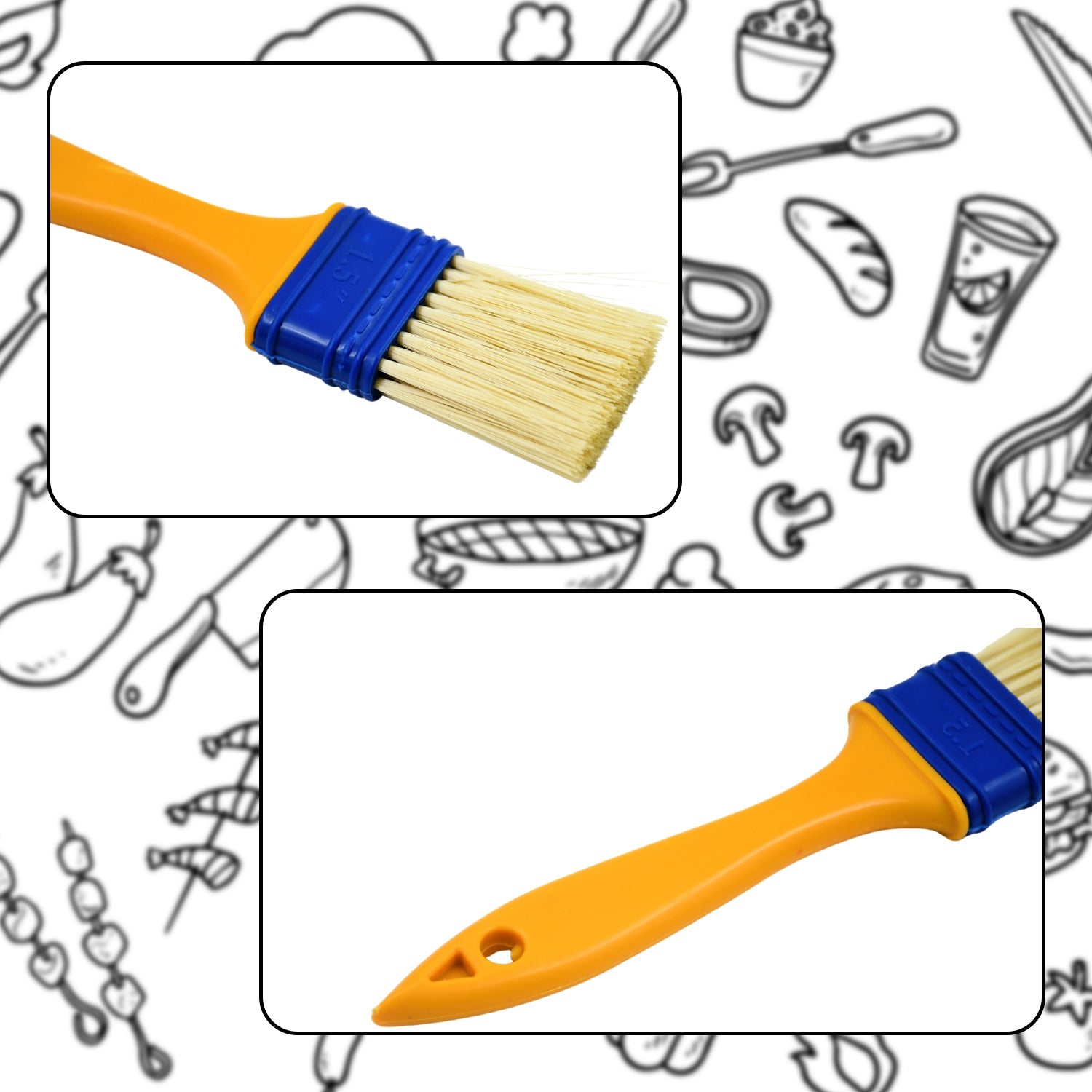 Multifunction Basting Brush for Cooking Pastry Brush Baking Food Butter Brush Dusting Brush for Cooking Grease Brush for Baking Safe Grilling / Hairbrush / Corn (2 Pcs Set) - infinityexculsivestore.com