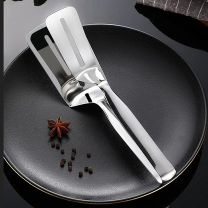 Multifunction Cooking Serving Turner Frying Food Tong. Stainless Steel Steak Clip Clamp BBQ Kitchen Tong. - infinityexculsivestore.com