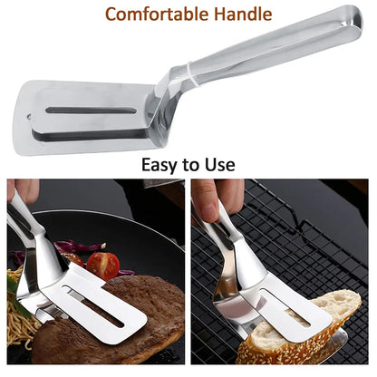 Multifunction Cooking Serving Turner Frying Food Tong. Stainless Steel Steak Clip Clamp BBQ Kitchen Tong. - infinityexculsivestore.com