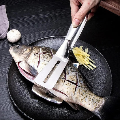Multifunction Cooking Serving Turner Frying Food Tong. Stainless Steel Steak Clip Clamp BBQ Kitchen Tong. - infinityexculsivestore.com