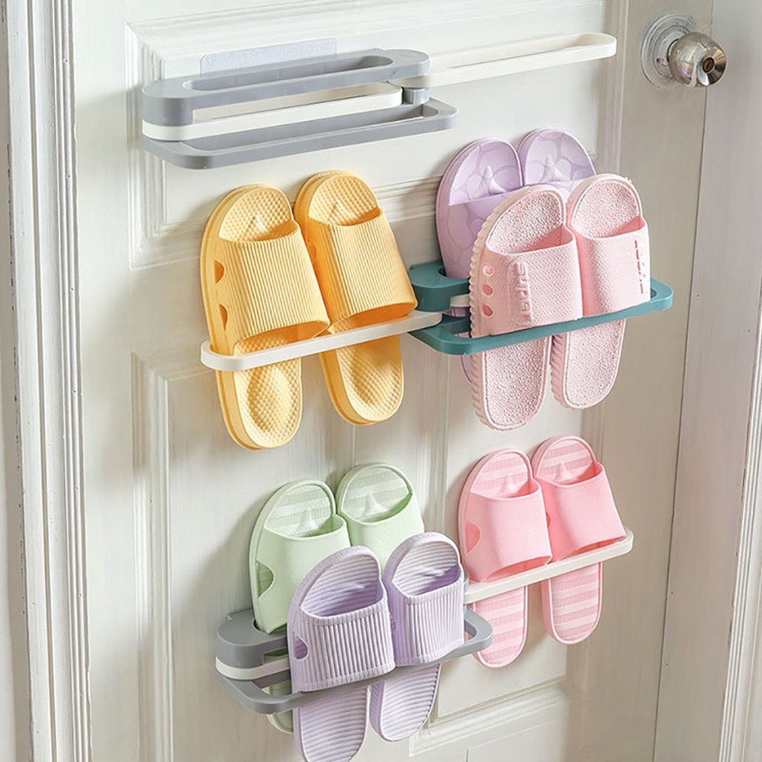 Multifunction Folding Slippers / Shoes Hanger Organizer Rack - infinityexculsivestore.com