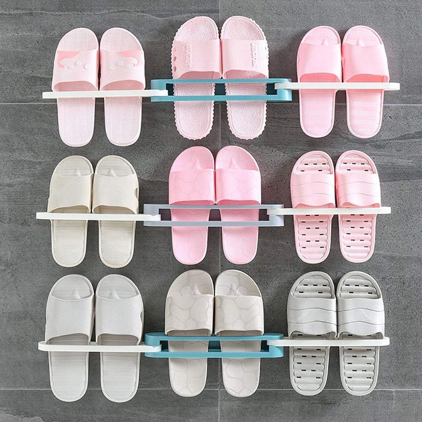Multifunction Folding Slippers / Shoes Hanger Organizer Rack - infinityexculsivestore.com