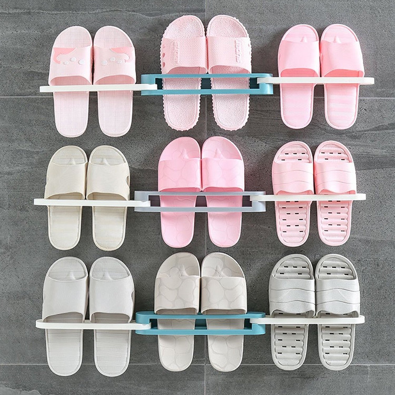 Multifunction Folding Slippers / Shoes Hanger Organizer Rack - infinityexculsivestore.com