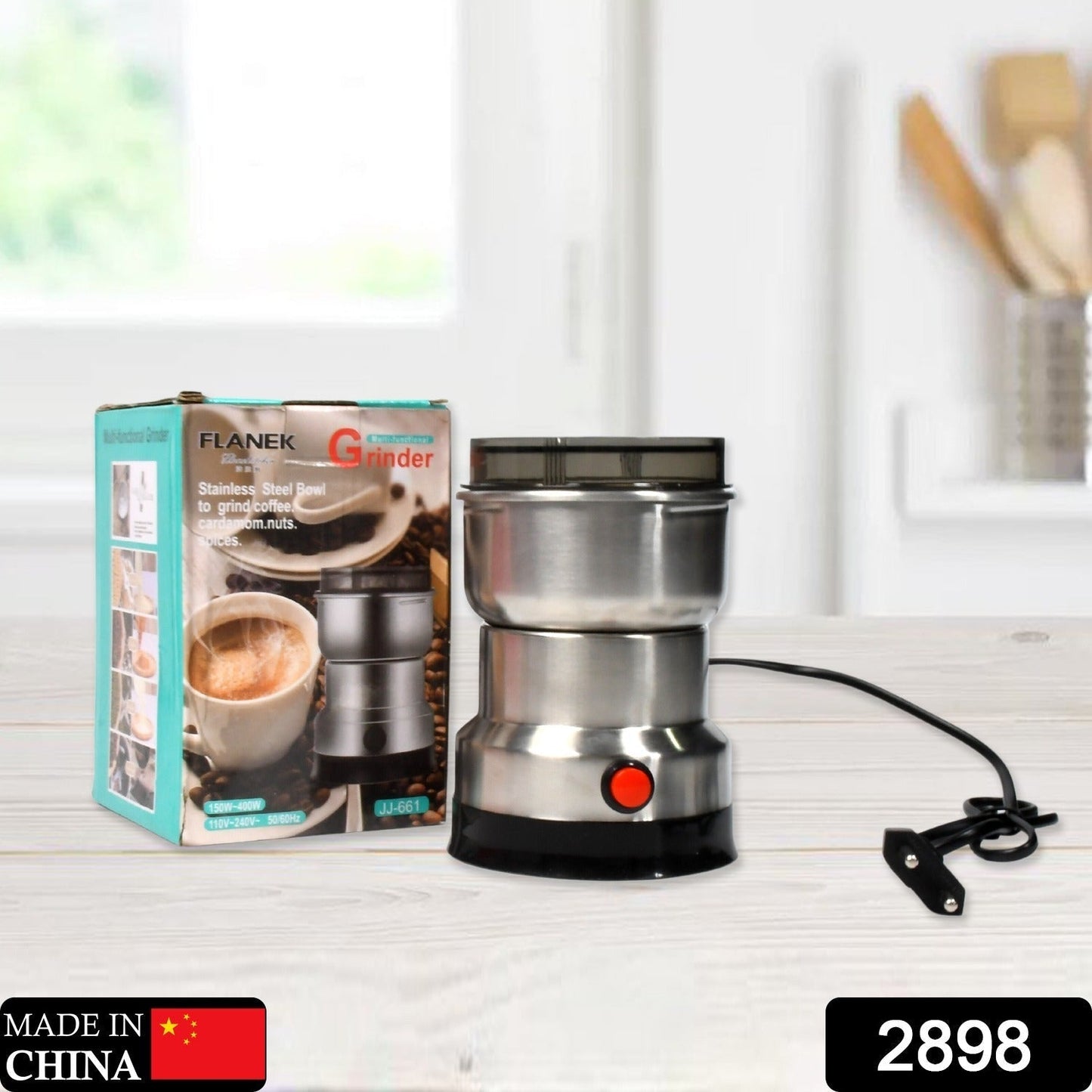Multifunction Grinder Machine Electric Cereals Grain Mill Spice Herbs Grinding Machine Tool Stainless Steel Electric Coffee Bean for Home - infinityexculsivestore.com