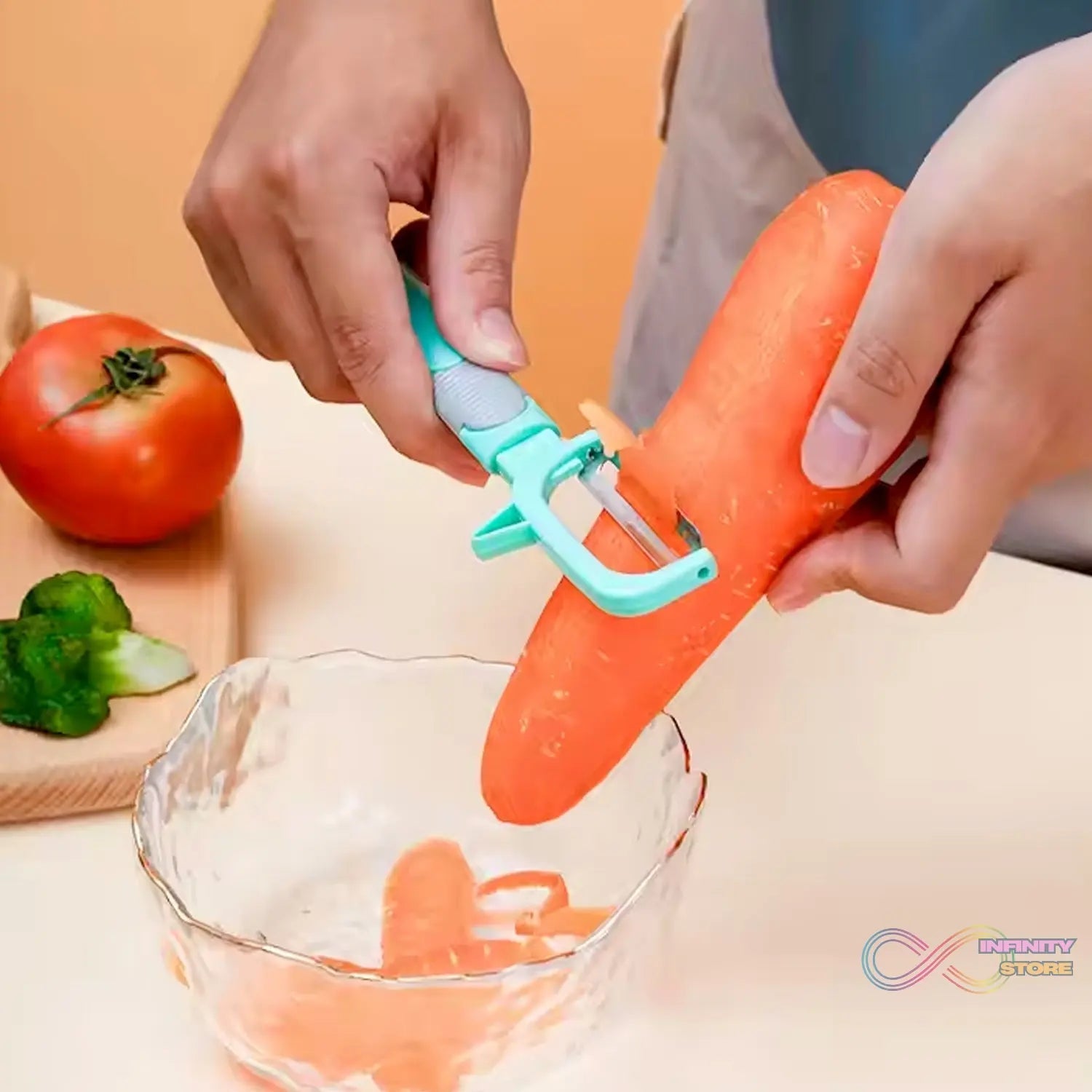 Multifunction Peeler Slicer with Plastic Handle (1 Pc / Mix Color) - infinityexculsivestore.com