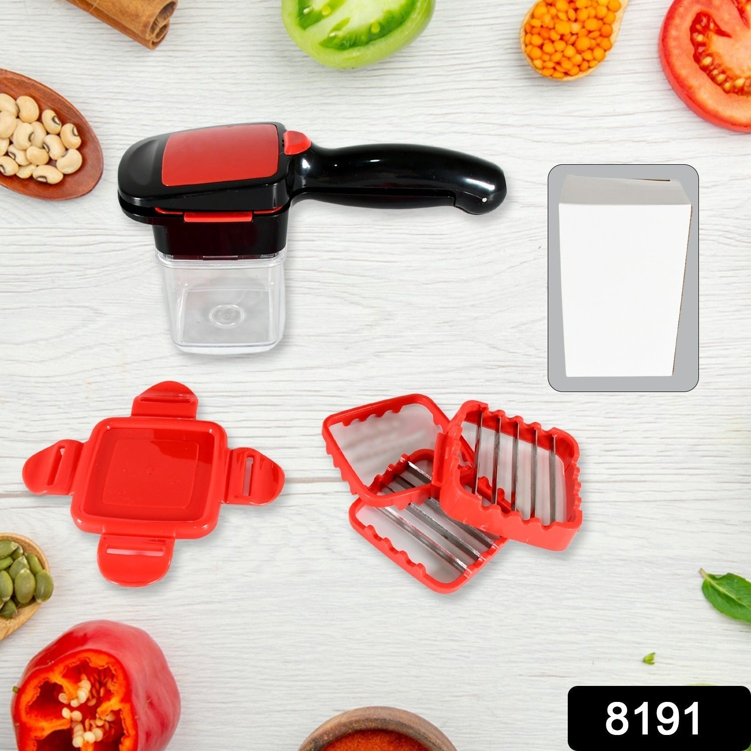 Multifunction Vegetable Cutter Manual Vegetable Quick Dicer Fruit Chopper Slicer with 3 Interchangeable Stainless Steel Blade Inserts, Non - Skid Base Slicer and Chopper - infinityexculsivestore.com