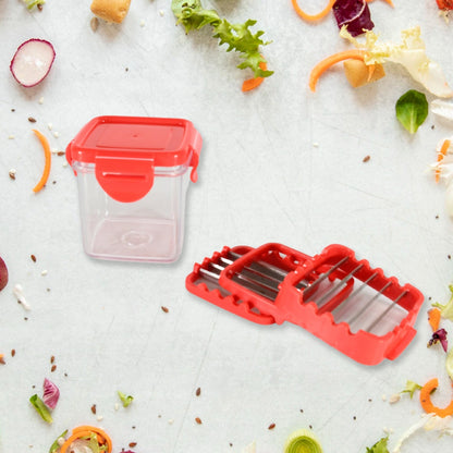 Multifunction Vegetable Cutter Manual Vegetable Quick Dicer Fruit Chopper Slicer with 3 Interchangeable Stainless Steel Blade Inserts, Non - Skid Base Slicer and Chopper - infinityexculsivestore.com