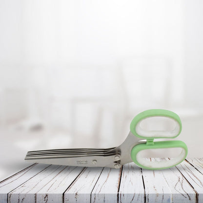 Multifunction Vegetable Stainless Steel Herbs Scissor With 5 Blades (1 Pc) - infinityexculsivestore.com