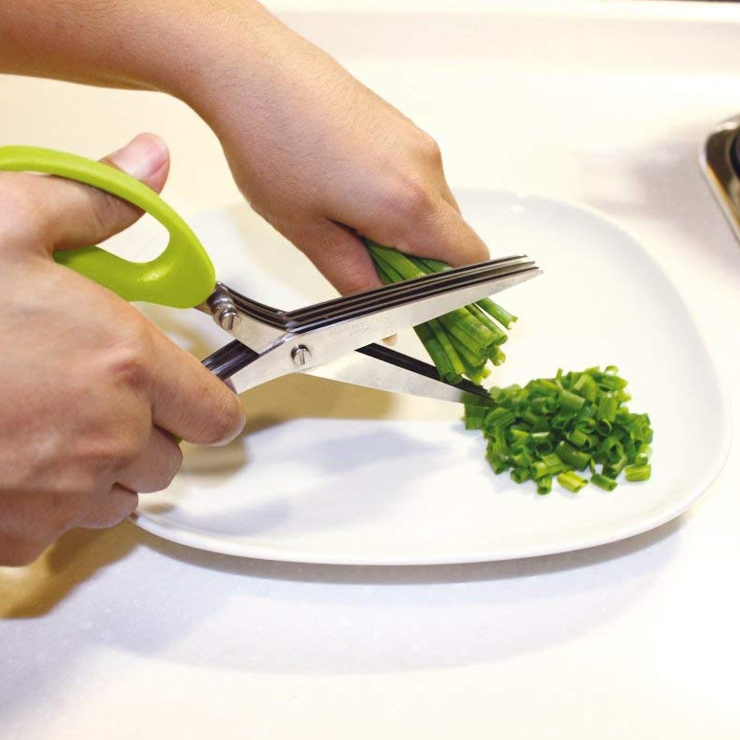 Multifunction Vegetable Stainless Steel Herbs Scissor with 3 Blades - infinityexculsivestore.com
