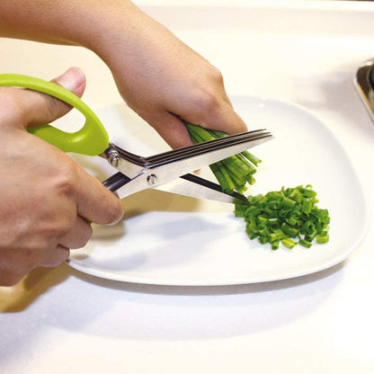 Multifunction Vegetable Stainless Steel Herbs Scissor with 3 Blades - infinityexculsivestore.com