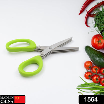 Multifunction Vegetable Stainless Steel Herbs Scissor with 3 Blades - infinityexculsivestore.com