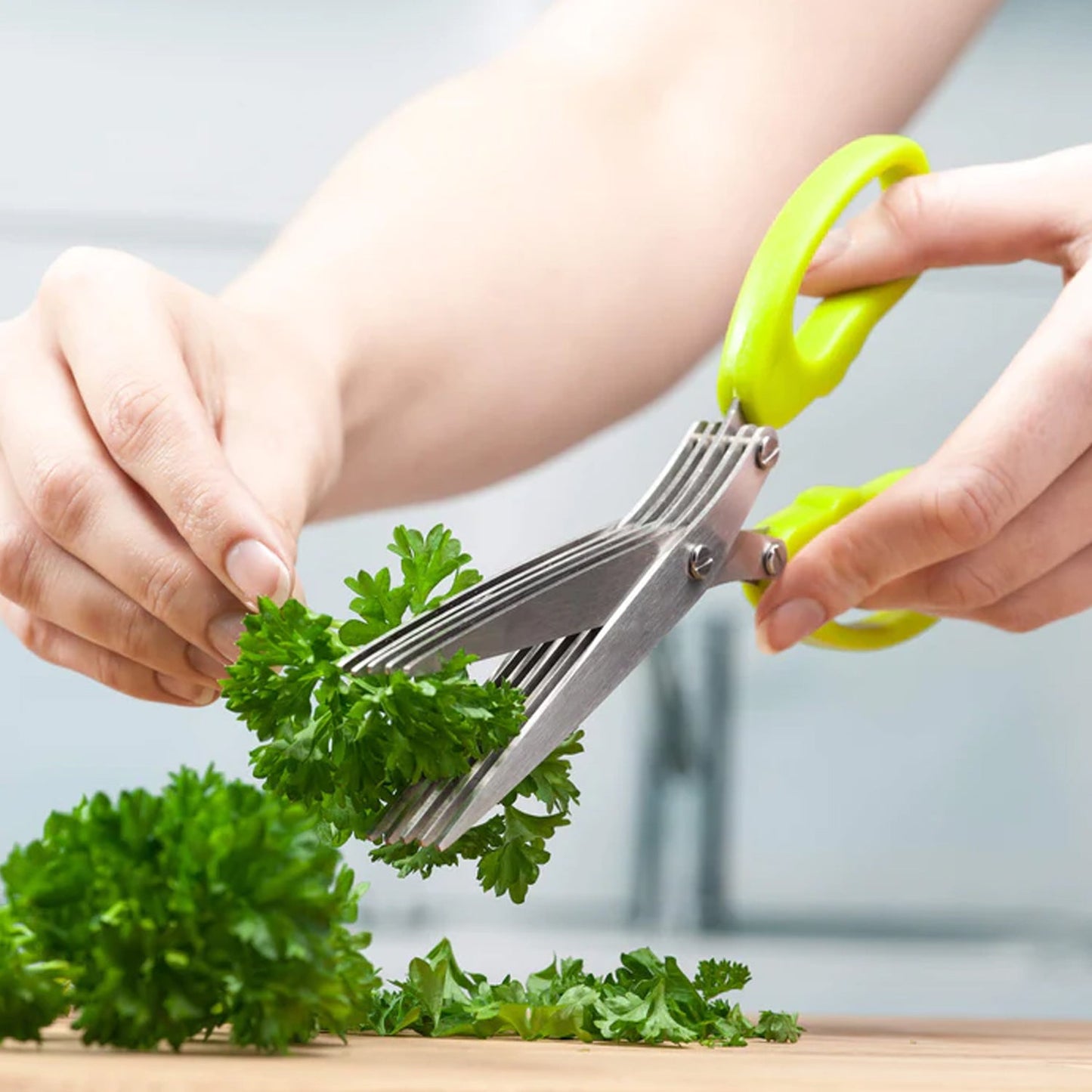 Multifunction Vegetable Stainless Steel Herbs Scissor with 3 Blades - infinityexculsivestore.com