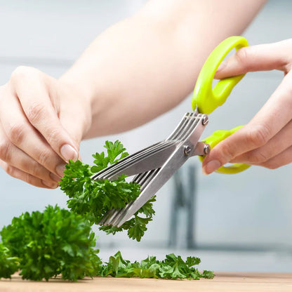 Multifunction Vegetable Stainless Steel Herbs Scissor with 3 Blades - infinityexculsivestore.com