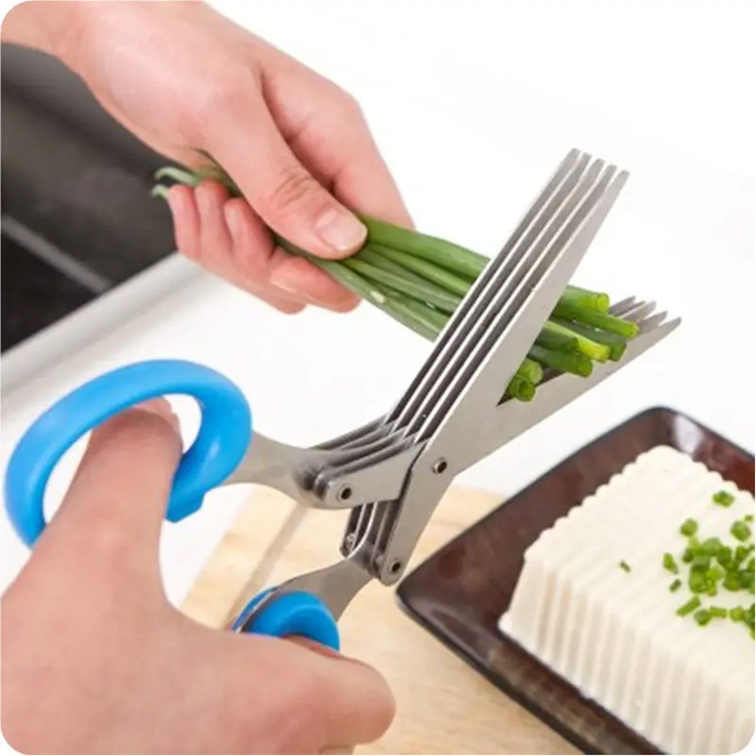 Multifunction Vegetable Stainless Steel Herbs Scissor with 3 Blades - infinityexculsivestore.com