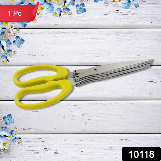 Multifunction Vegetable Stainless Steel Herbs Scissor with 5 Blades (1 Pc) - infinityexculsivestore.com