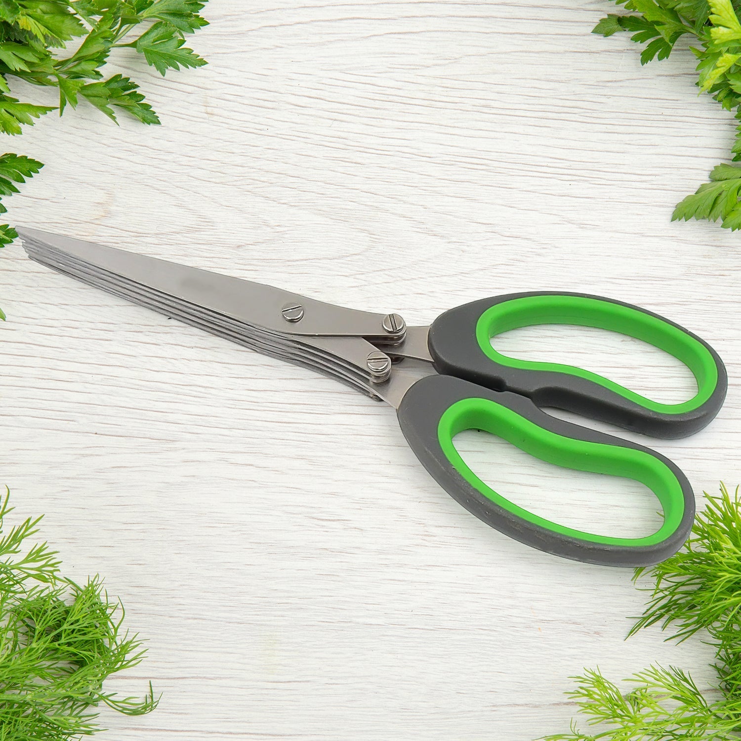 Multifunction Vegetable Stainless Steel Herbs Scissor with 5 Blades (1 Pc) - infinityexculsivestore.com