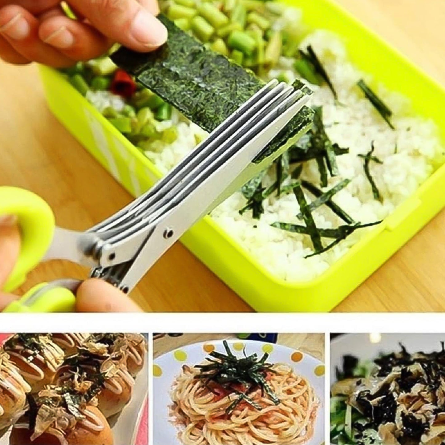 Multifunction Vegetable Stainless Steel Herbs Scissor with 5 Blades (1 Pc) - infinityexculsivestore.com
