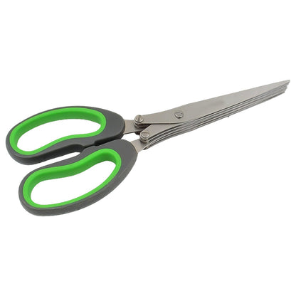 Multifunction Vegetable Stainless Steel Herbs Scissor with 5 Blades (1 Pc) - infinityexculsivestore.com