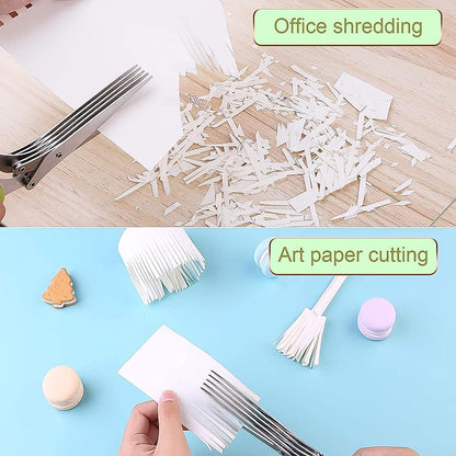 Multifunction Vegetable Stainless Steel Herbs Scissor with 5 Blades (1 Pc) - infinityexculsivestore.com