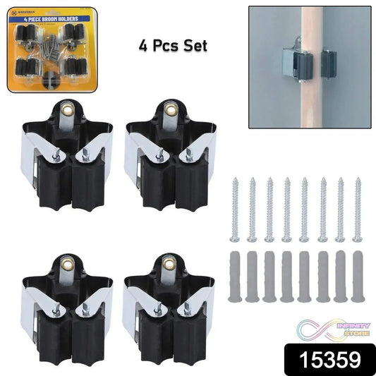 Multifunction Wall Mount Garage Holder for Mop / Broom / Hanger (4 Pcs Set) - infinityexculsivestore.com