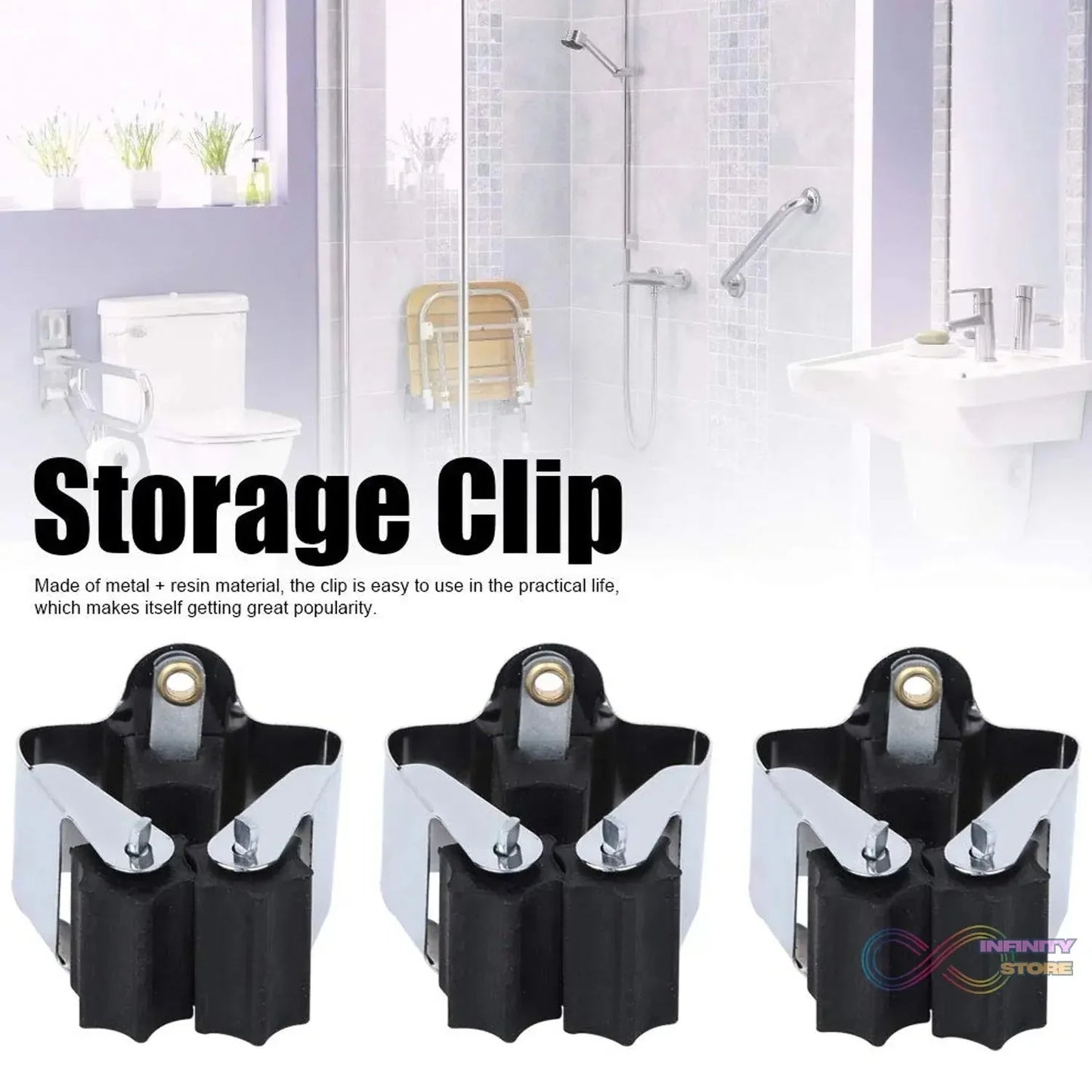 Multifunction Wall Mount Garage Holder for Mop / Broom / Hanger (4 Pcs Set) - infinityexculsivestore.com