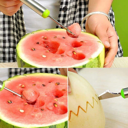 Multifunctional 2 in 1 Melon Baller - Stainless Steel Dig Scoop with Fruit Carving Knife. - infinityexculsivestore.com