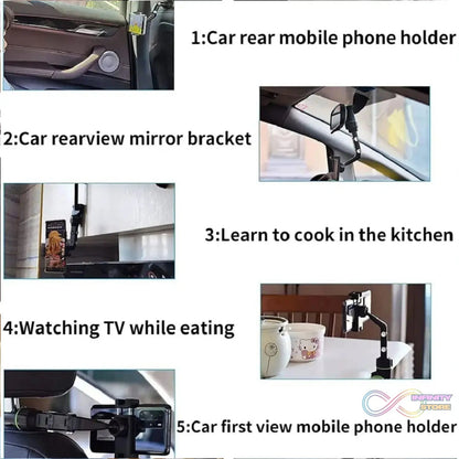 Multifunctional Car Rear View 360° Rotatable Mobile Holder - infinityexculsivestore.com
