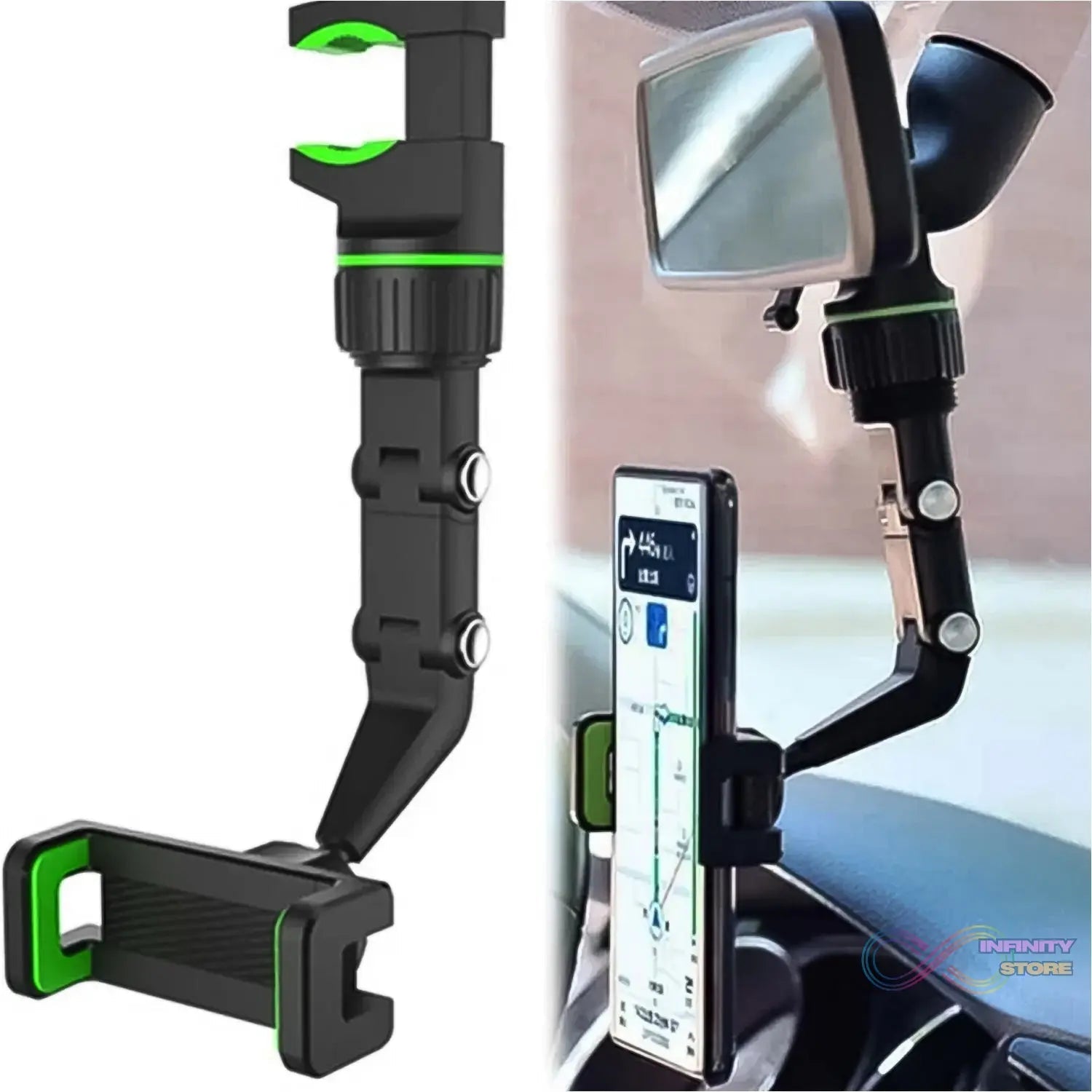 Multifunctional Car Rear View 360° Rotatable Mobile Holder - infinityexculsivestore.com