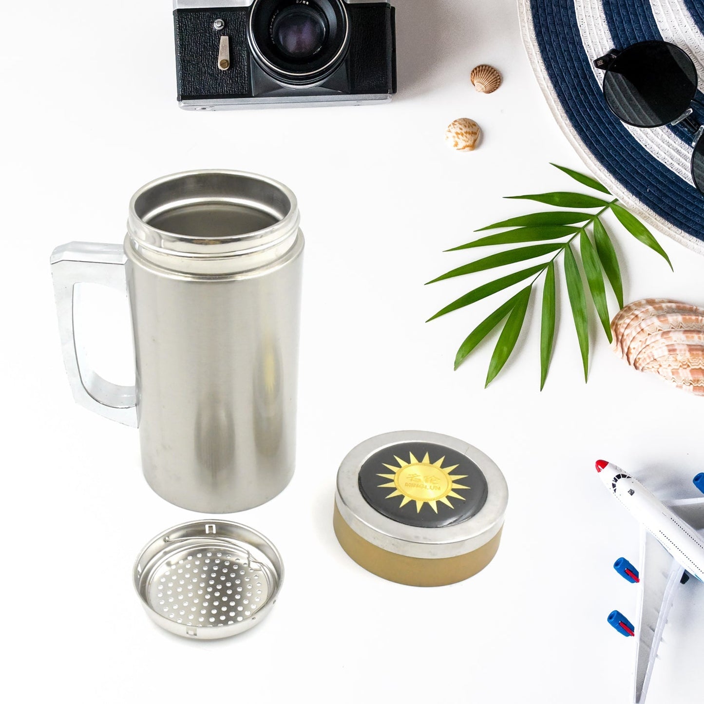 Multifunctional Double - Wall Thermos Water Bottles, Spill Proof with Leakproof Drinking Cup for Office Mug, Home, Travel, School (400ml) - infinityexculsivestore.com