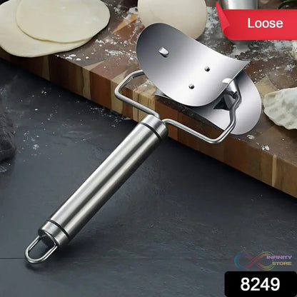 Multifunctional Easy and Fast Stainless Steel Puri cutter roller Machine with Handle for Home Baking Tools for Women, Dough Circle Roller Cutter for Kitchen (1 pc) - infinityexculsivestore.com