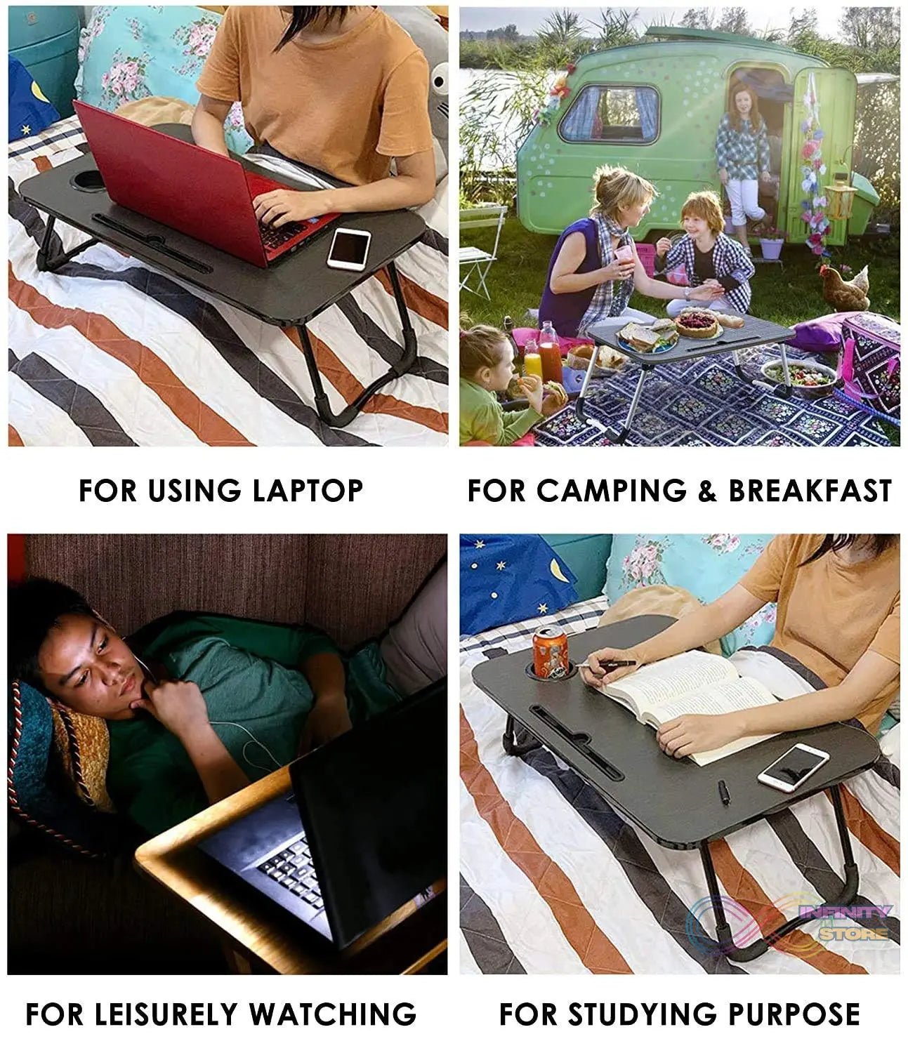 Multifunctional Laptop Desk with Cup Holder - infinityexculsivestore.com