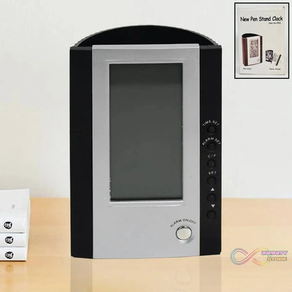 Multifunctional Pen Holder LED Pen Holder with LCD Digital Clock Pen Holder - infinityexculsivestore.com