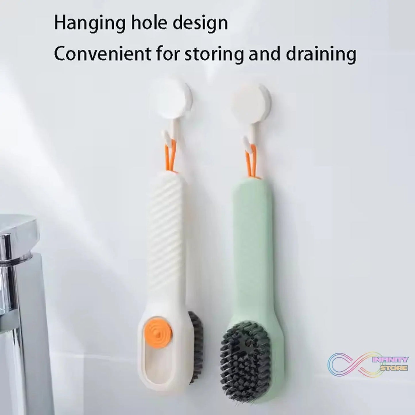 Multifunctional Scrubbing Brush with Liquid / Soap Dispenser (2 Pc Set) - infinityexculsivestore.com