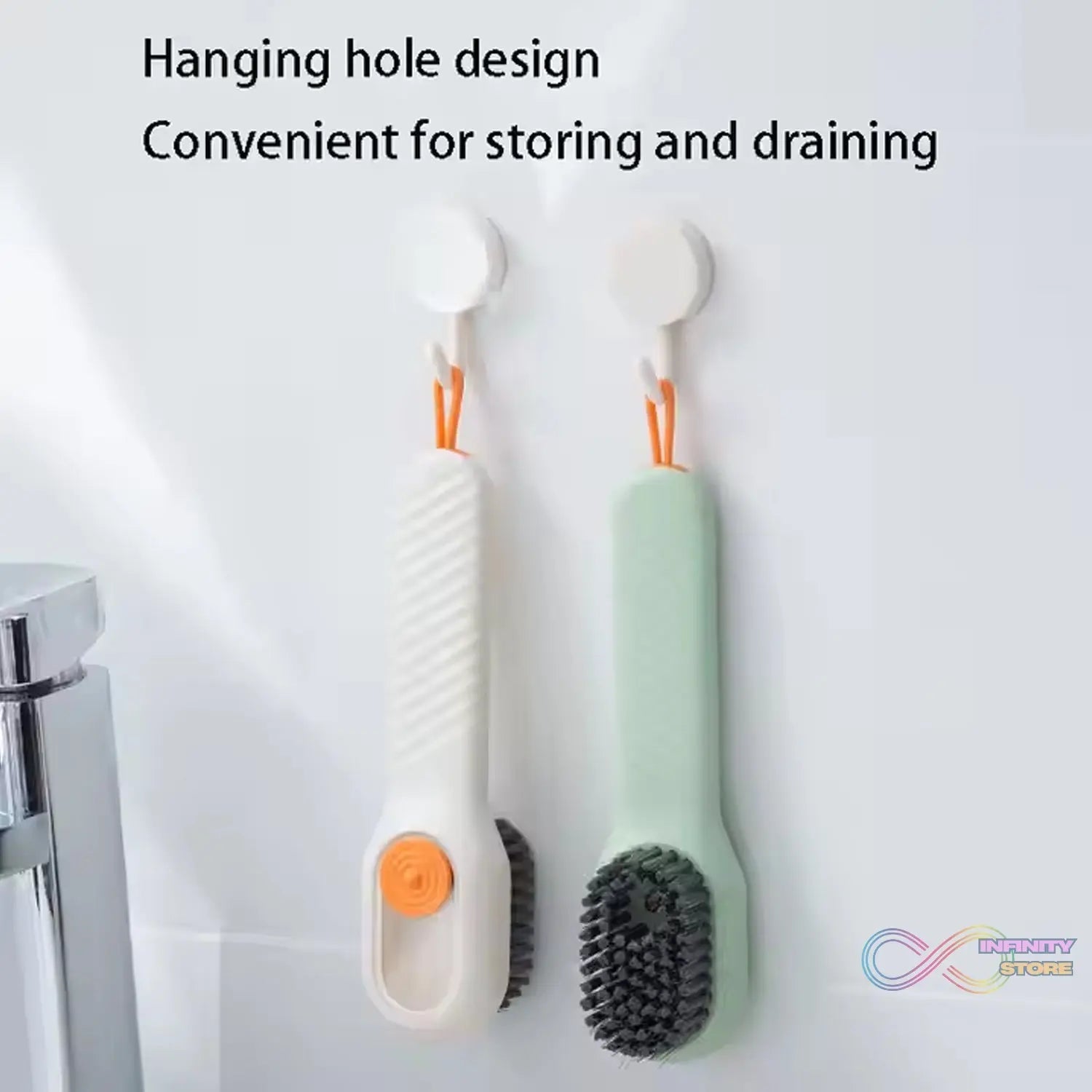 Multifunctional Scrubbing Brush with Liquid / Soap Dispenser (2 Pc Set) - infinityexculsivestore.com
