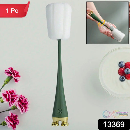 Multifunctional Silicone Bottle Cleaning Foam Brush with Plastic Long Handle (1 Pc) - infinityexculsivestore.com
