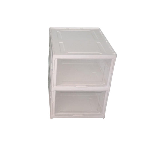 Stackable Multifunctional Storage, for Clothes Foldable Drawer Shelf Basket Utility Cart Rack Storage Organizer Cart for Kitchen, Pantry Closet, Bedroom, Bathroom, Laundry (2 / Layer 1 Pc) - infinityexculsivestore.com