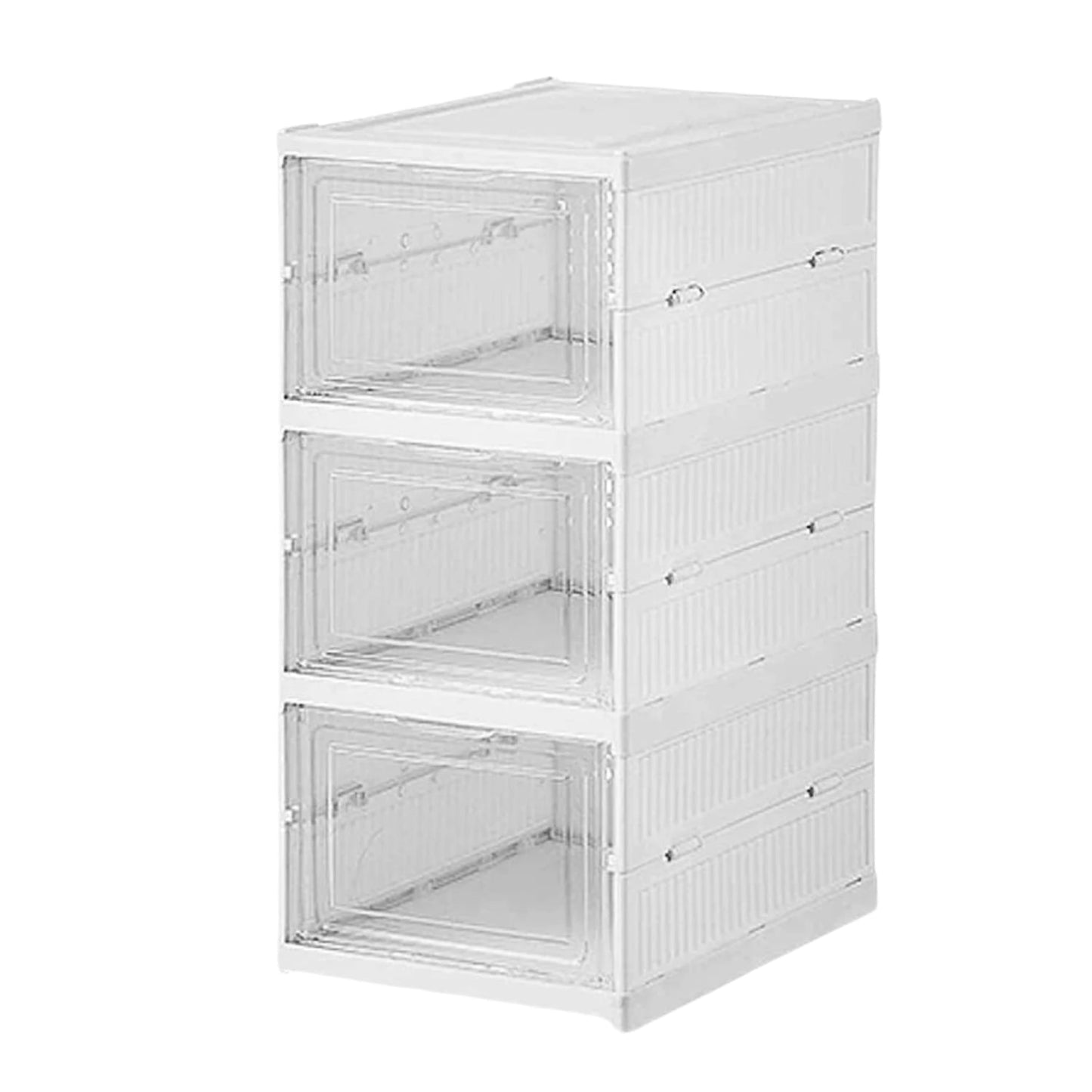 Stackable Multifunctional Storage, for Clothes Foldable Drawer Shelf Basket Utility Cart Rack Storage Organizer Cart for Kitchen, Pantry Closet, Bedroom, Bathroom, Laundry (3 Layer / 1 Pc) - infinityexculsivestore.com