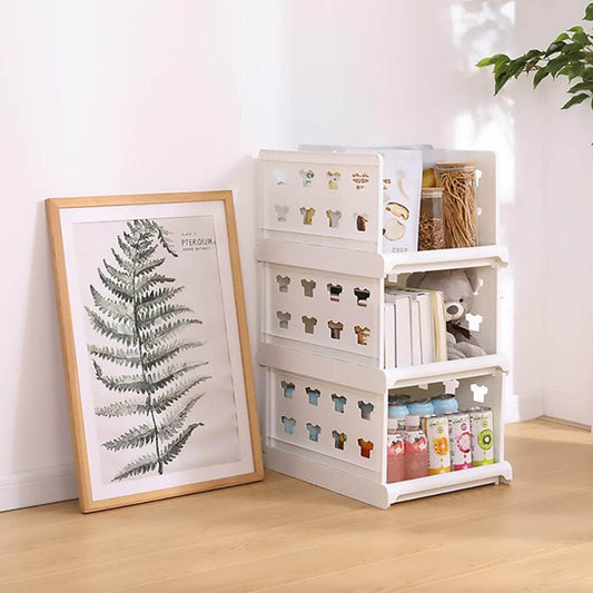 3 Layer Stackable Multifunctional Storage,for Clothes Foldable Drawer Shelf Basket Utility Cart Rack Storage Organizer Cart for Kitchen, Pantry Closet, Bedroom, Bathroom, Laundry(3 Layer 1 Pc) - infinityexculsivestore.com