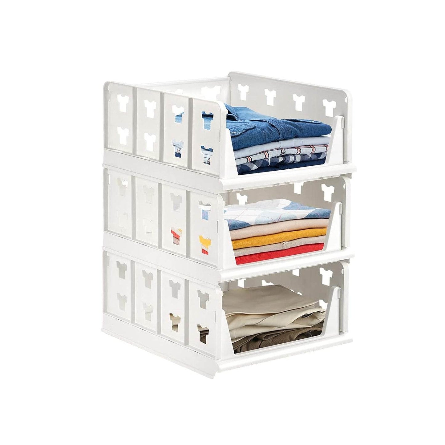 3 Layer Stackable Multifunctional Storage,for Clothes Foldable Drawer Shelf Basket Utility Cart Rack Storage Organizer Cart for Kitchen, Pantry Closet, Bedroom, Bathroom, Laundry(3 Layer 1 Pc) - infinityexculsivestore.com