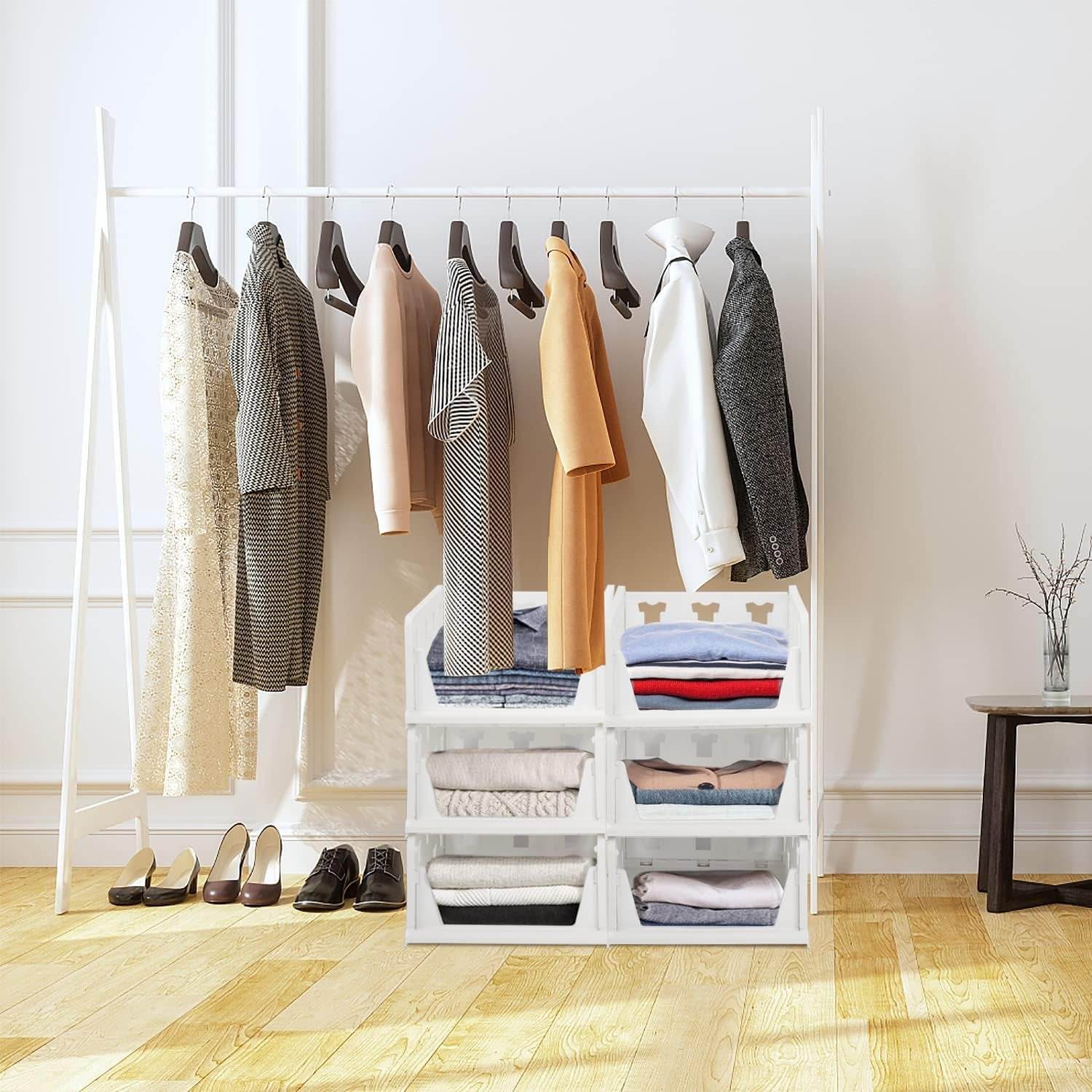 3 Layer Stackable Multifunctional Storage,for Clothes Foldable Drawer Shelf Basket Utility Cart Rack Storage Organizer Cart for Kitchen, Pantry Closet, Bedroom, Bathroom, Laundry(3 Layer 1 Pc) - infinityexculsivestore.com
