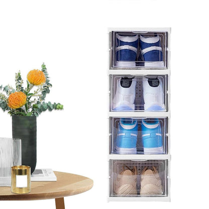 Stackable Multifunctional Storage, for Clothes Foldable Drawer Shelf Basket Utility Cart Rack Storage Organizer Cart for Kitchen, Pantry Closet, Bedroom, Bathroom, Laundry (4 Layer / 1 Pc) - infinityexculsivestore.com