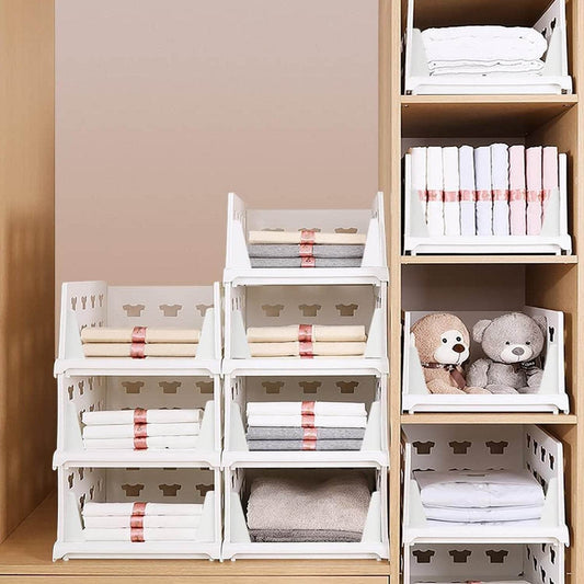 4 Layer Stackable Multifunctional Storage,for Clothes Foldable Drawer Shelf Basket Utility Cart Rack Storage Organizer Cart for Kitchen, Pantry Closet, Bedroom, Bathroom, Laundry (4 Layer 1 Pc) - infinityexculsivestore.com